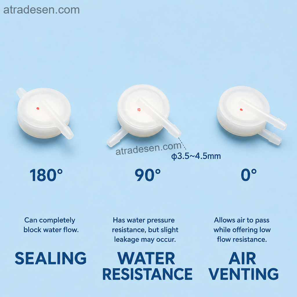 Premium PTFE Waterproof Breathable Vent Valve | Gas Balance Exhaust Air Check Valve (Fits 4mm Hose) | DIY CO2 & Fermentation