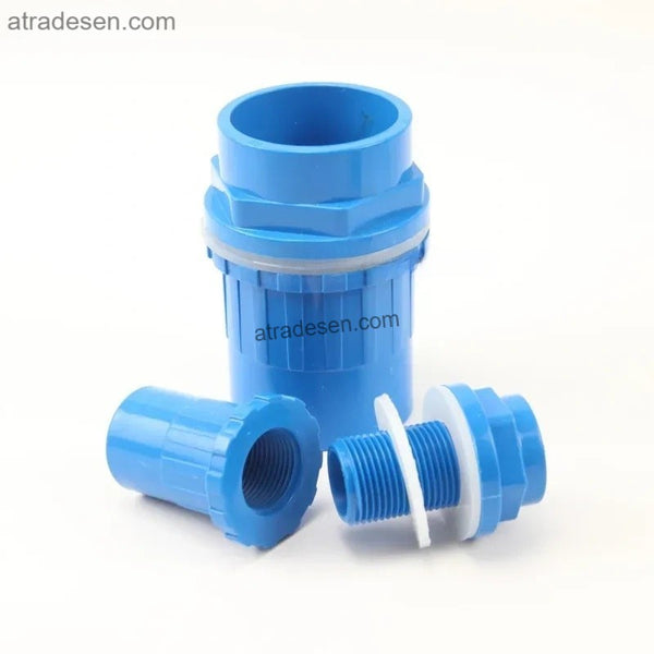 Premium PVC Aquarium Bulkhead Fitting - Extended Thread Water Tank Inlet Outlet Joint