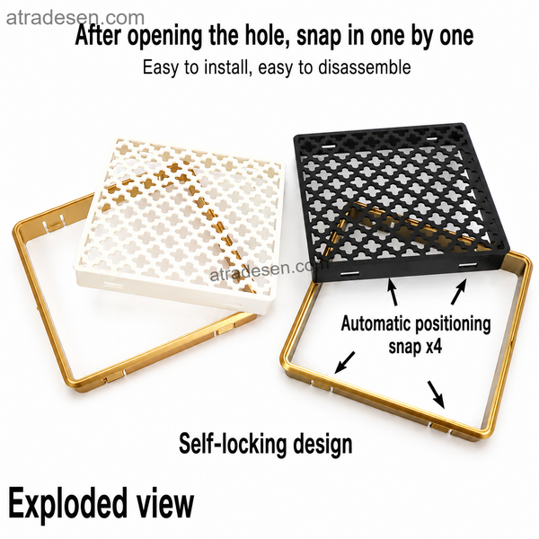 Premium PVC Aquarium Cabinet Air Vent Grill (125x125mm) | Square Snap-In Moisture Ventilation Louver | Stand Protection