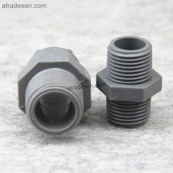 Premium PVC Hex Nipple - Rust-Proof Double Male Threaded Adapter (1/2