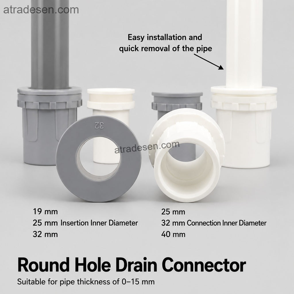 Premium PVC Standpipe Drain Connector (25-40mm) | Flush Mount Bulkhead with Water Level Tube | Seafood Pool & Sump