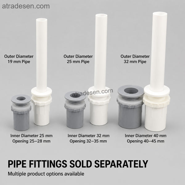 Premium PVC Standpipe Drain Connector (25-40mm) | Flush Mount Bulkhead with Water Level Tube | Seafood Pool & Sump