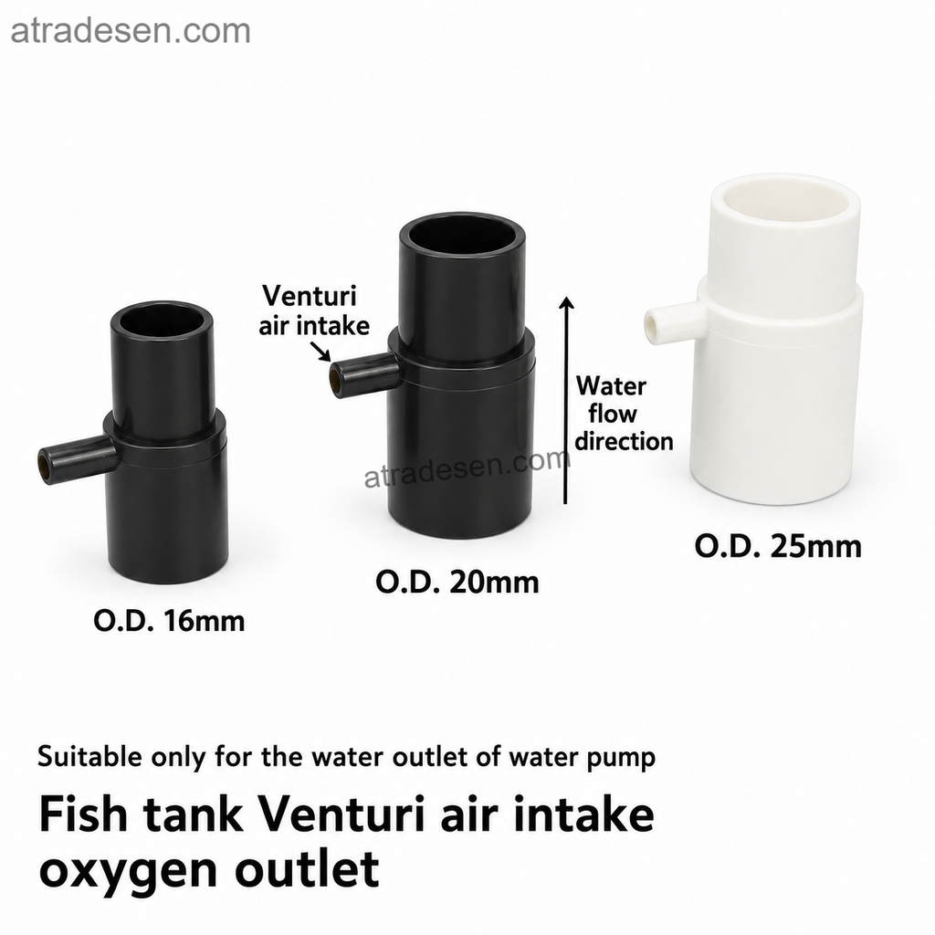 Premium PVC Venturi Aeration Nozzle (16-25mm) | Water Pump Oxygen Injector Outlet | Aquarium Self-Priming Air Diffuser