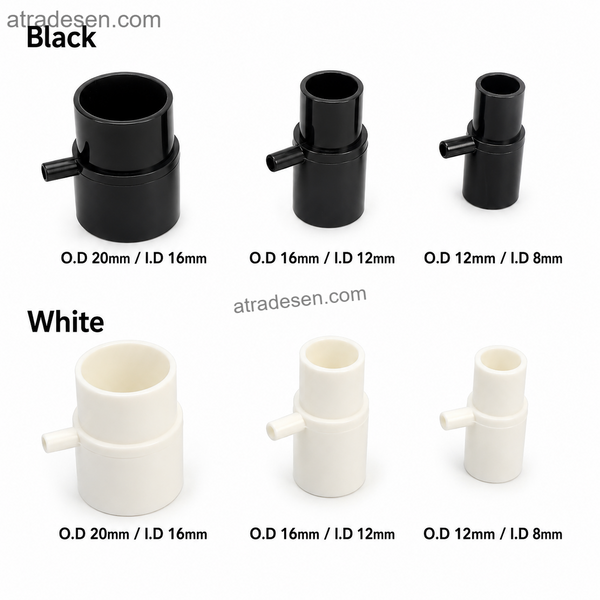 Premium PVC Venturi Aeration Nozzle (16-25mm) | Water Pump Oxygen Injector Outlet | Aquarium Self-Priming Air Diffuser