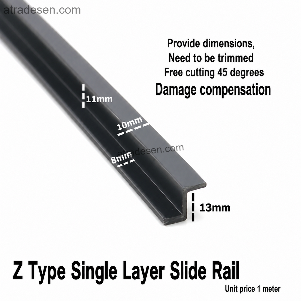 Premium PVC Z-Type Aquarium Lid Slide Rail | Single-Layer Glass Cover Track & Edge Trim | FREE 45° Custom Cut (1 Meter)