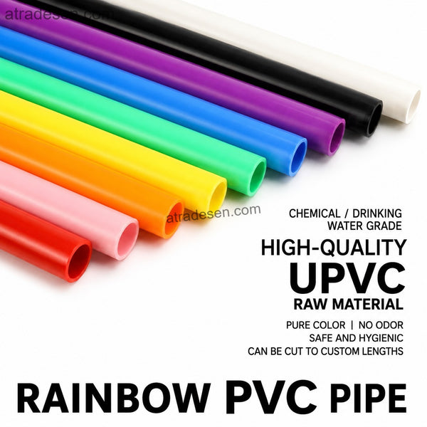 Premium Rainbow UPVC Pipe (20-50mm) | Unprinted Solid Color Rigid Tube for DIY Crafts, Aquariums & Plumbing | 50cm Length