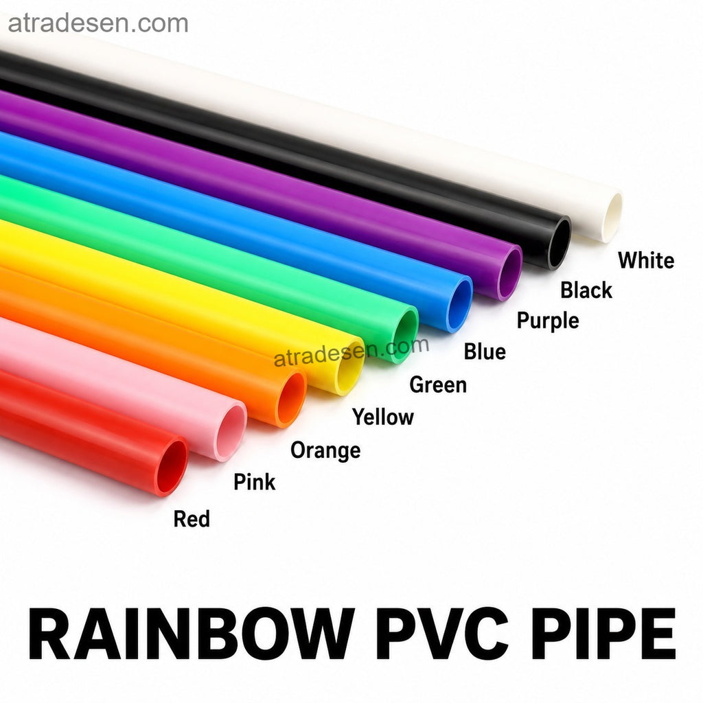 Premium Rainbow UPVC Pipe (20-50mm) | Unprinted Solid Color Rigid Tube for DIY Crafts, Aquariums & Plumbing | 50cm Length