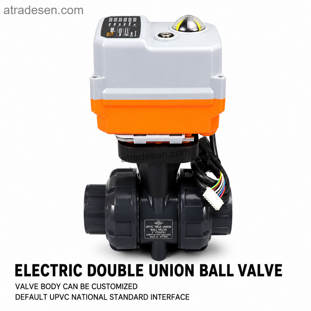 Heavy-Duty S.H Electric UPVC Ball Valve (75-110mm) | Industrial Motorized True Union Valve | AC 220V Automated Flow Control