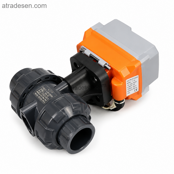 Heavy-Duty S.H Electric UPVC Ball Valve (75-110mm) | Industrial Motorized True Union Valve | AC 220V Automated Flow Control