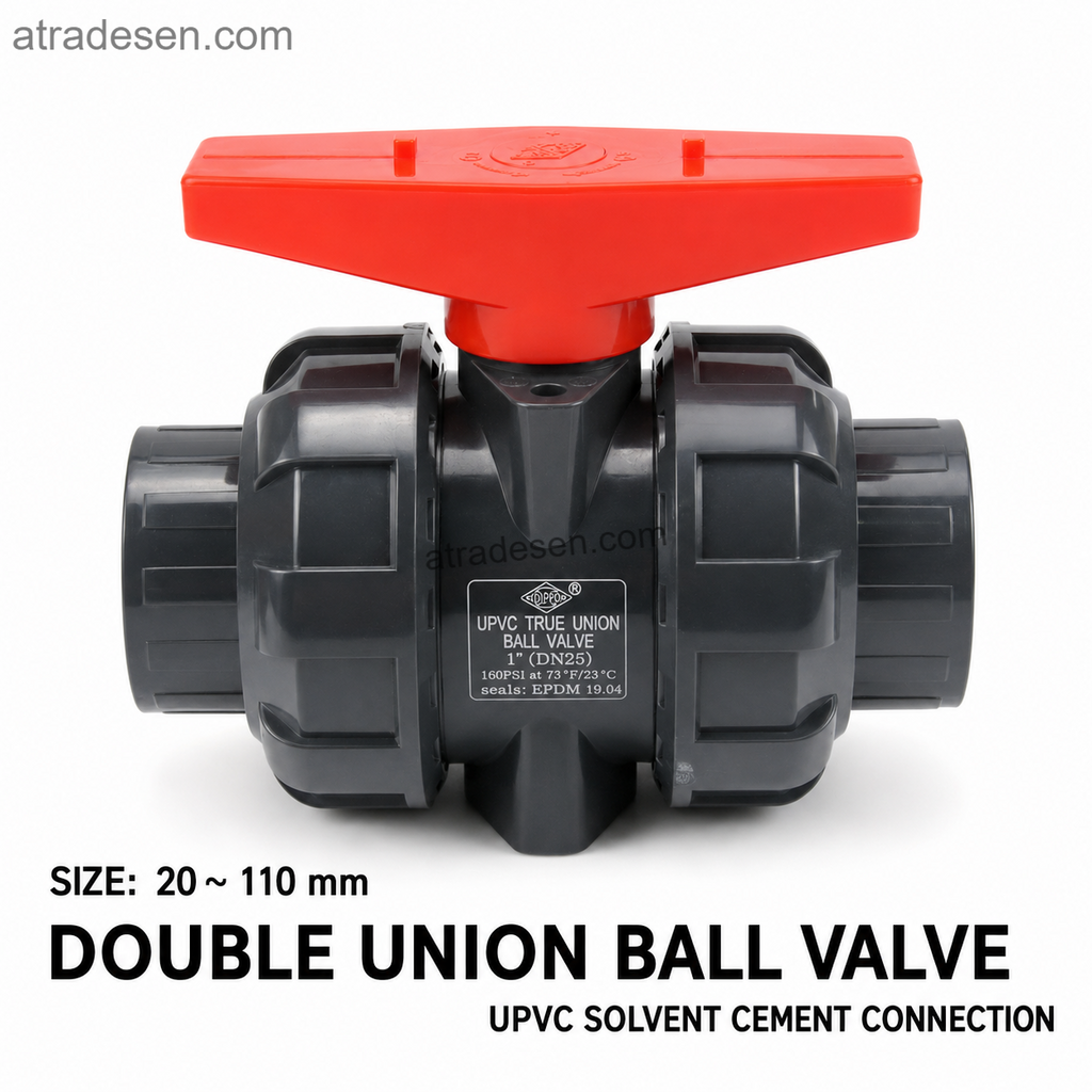 Premium S.H UPVC True Union Ball Valve (20-63mm) | 160 PSI Aquarium Double Disconnect Slip Valve | Flow Control