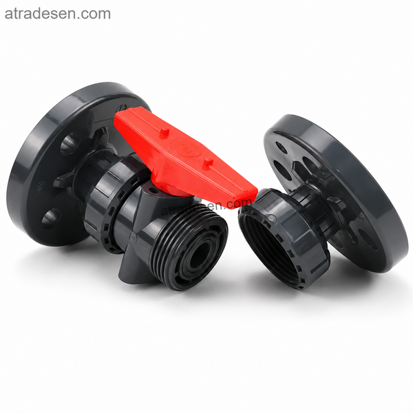 Heavy-Duty S.H Flanged Ball Valve (75-110mm) | Industrial True Union Flow Control | Chemical Resistant UPVC