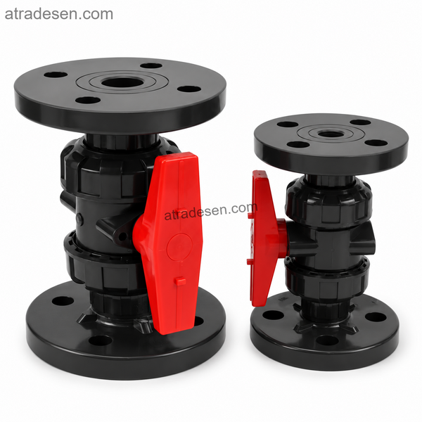 Premium S.H Flanged True Union Ball Valve (20-63mm) | UPVC Heavy-Duty Flow Control | Aquarium Pump Flange Joint