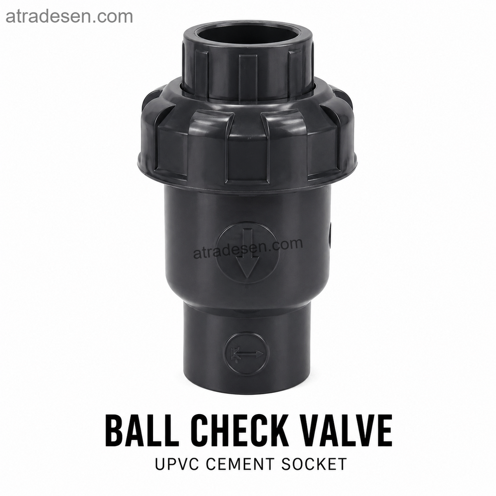 Premium SH UPVC Ball Check Valve (20-63mm) | True Union Anti-Siphon Flapper | Horizontal & Vertical Mount