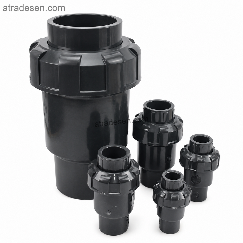 Heavy-Duty SH UPVC Ball Check Valve (75-110mm) | 150 PSI Industrial Non-Return Valve | Chemical Resistant