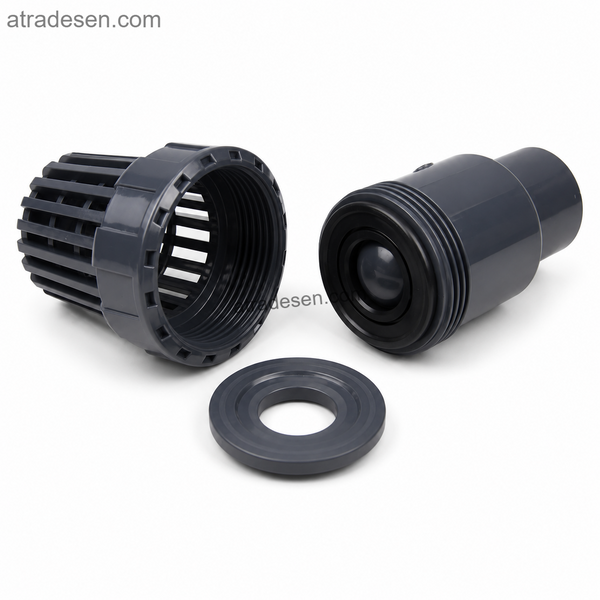 Premium SanKing UPVC Foot Valve with Strainer (20-63mm) | Pump Intake Check Valve & Debris Guard | Single Union Slip Joint