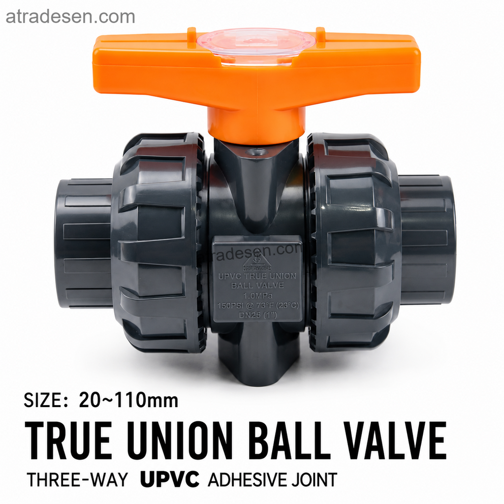 Premium SanKing UPVC True Union Ball Valve (20-63mm) | 150 PSI Aquarium Flow Control | NSF Certified Double Disconnect