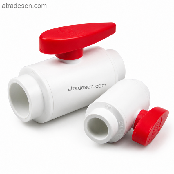 Heavy-Duty SanKing White UPVC Ball Valve (75-110mm) | Industrial Compact Flow Control Slip Valve | Chemical Resistant