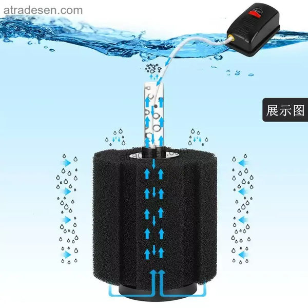 Premium Self-Weighted Aquarium Sponge Filter (XY-180/280/380) | Air-Driven Bottom Bio-Filter for Fry & Shrimp | Air Pump Required