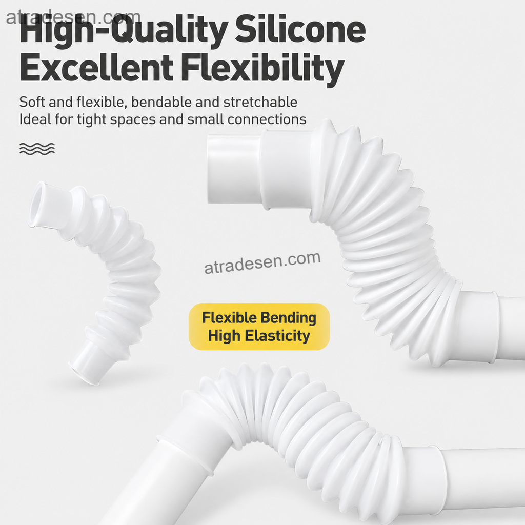 Heavy-Duty Silicone Corrugated Hose (75-110mm) | Industrial Flexible Drain & Exhaust Tube | 304 Wire Reinforced
