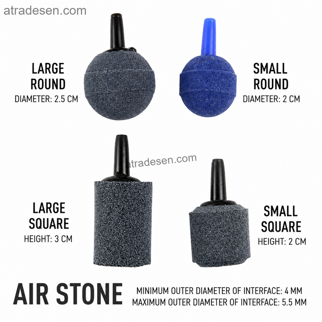 Premium Sintered Aquarium Air Stone Diffuser | Micro-Bubble Aerator for Small Air Pumps (Fits 4mm I.D. Tubing)