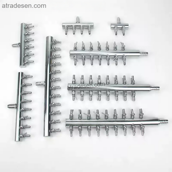 Premium Stainless Steel Aquarium Air Distributor | 8mm Inlet to 4mm Outlets | Air Pump Splitter Control Valve Manifold
