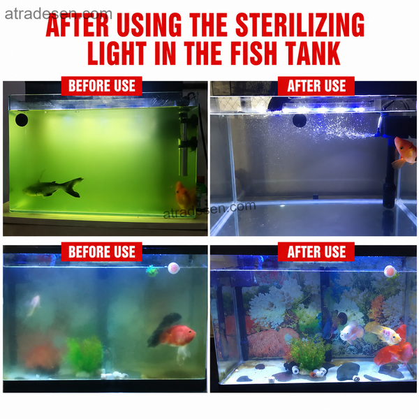 Premium Submersible Aquarium UV Sterilizer Lamp (5W-20W) | Algae Green Water Clarifier | Sump Filter Disinfection