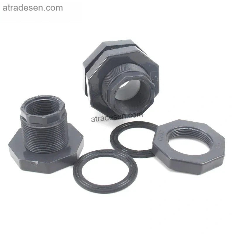 UPVC Tank Connector Bulkhead | Female Thread x Socket Slip | Water Tower & Aquarium Valve Adapter