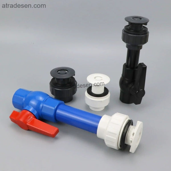 Premium UPVC Detachable Aquarium Drain Bulkhead (25-40mm) | Quick-Release Union Flush Mount Connector | Zero Dead Water