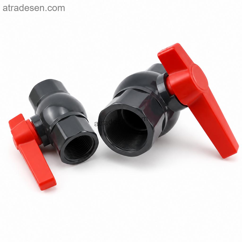Heavy-Duty UPVC Female Threaded Ball Valve (2.5"-4") | Industrial Lever Handle Double FPT Valve | Chemical Resistant