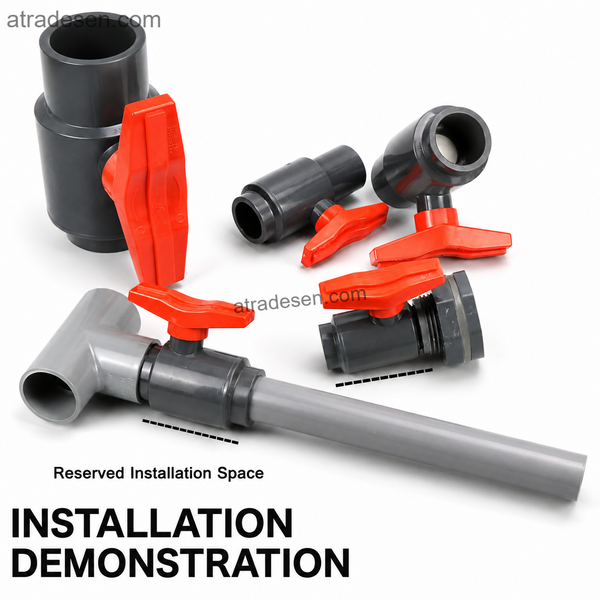 Premium UPVC Dual-Connection Compact Ball Valve (20-63mm) | Space-Saving Slip & Spigot Flow Control | Aquarium Plumbing