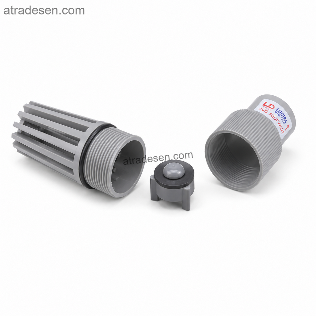 Premium UPVC Foot Valve with Strainer | Water Pump Intake Check Valve & Debris Guard | Aquarium & Pond Plumbing
