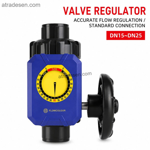 Premium UPVC Precision Gear Micro-Adjust Valve (20-32mm) | 2160° Stroke True Union Flow Control | Reef Tank & Industrial
