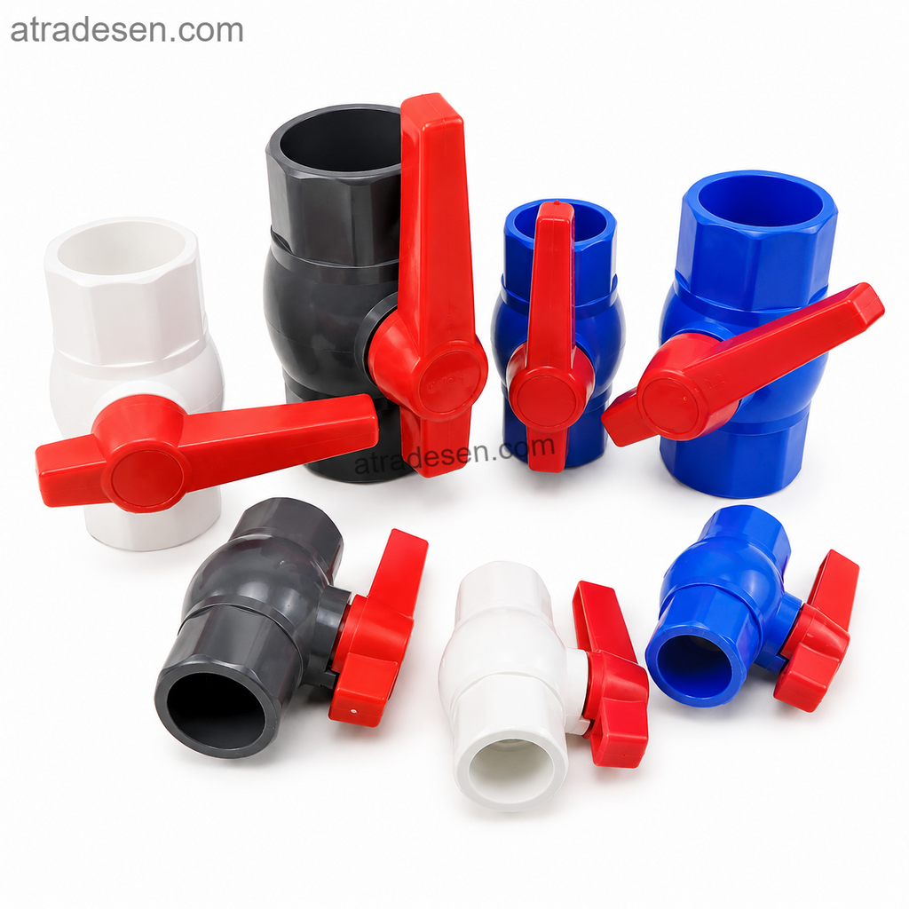 Heavy-Duty UPVC Side-Handle Ball Valve (75-110mm) | Easy-Turn Industrial Slip Valve | Chemical Resistant Flow Control