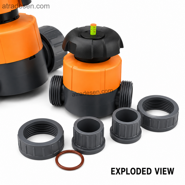 Premium UPVC True Union Diaphragm Valve (20-63mm) | Precision Flow Control | Aquarium & Industrial Fluid Isolation