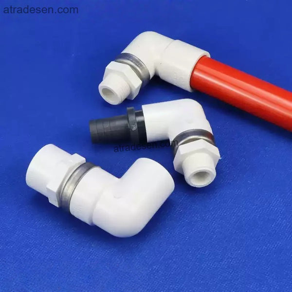 Premium White PVC 90-Degree Female Elbow (20mm-32mm) - Lesso Slip x FPT Fitting