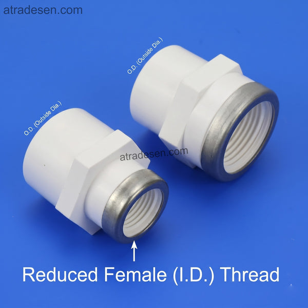 Premium White PVC Female Adapter (20mm-63mm) - Lesso Slip x FPT Connector