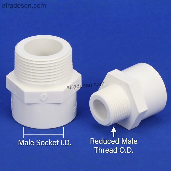 Premium White PVC Male Adapter (20mm-63mm) - Lesso Threaded Pipe Connector