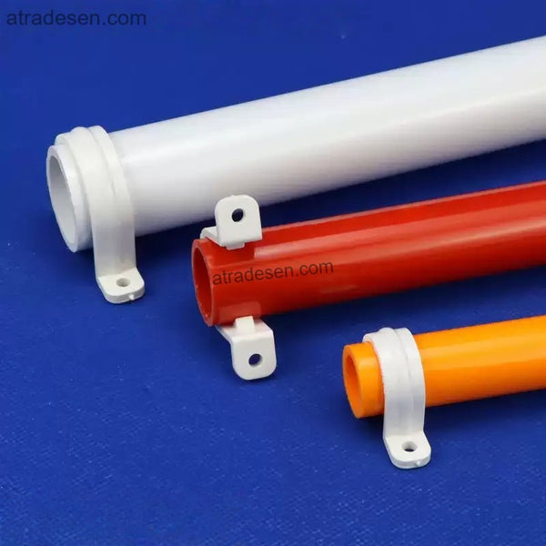 Premium White PVC Omega Pipe Clamp (20mm-32mm) - Lesso N-Type Saddle Bracket