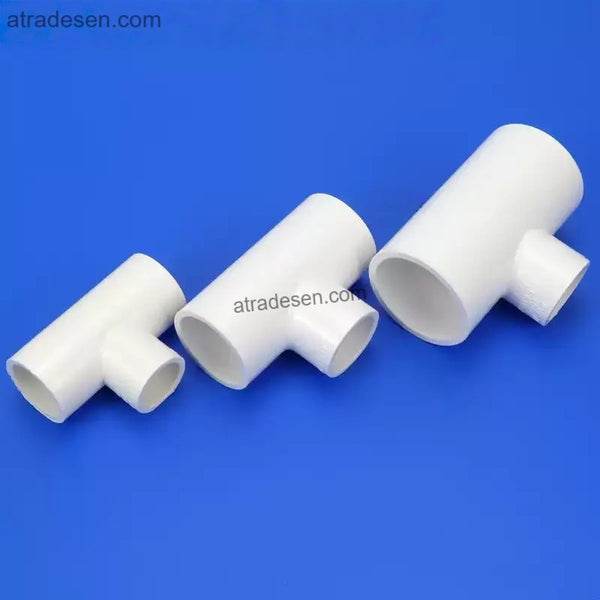 Premium White PVC Reducing Tee (25mm-63mm) - Lesso 3-Way Pipe Reducer