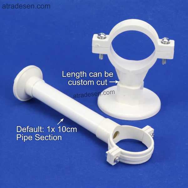Heavy-Duty White PVC Stand-Off Pipe Clamp (75mm-110mm) - Commercial Suspension Bracket