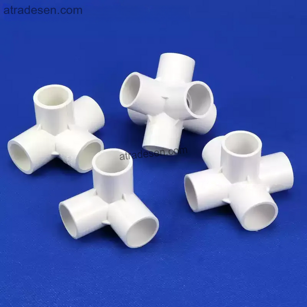 Premium White PVC Structural Fittings | 3-Way, 4-Way, 5-Way, 6-Way Connectors for DIY Frames & Plumbing (20mm-50mm)