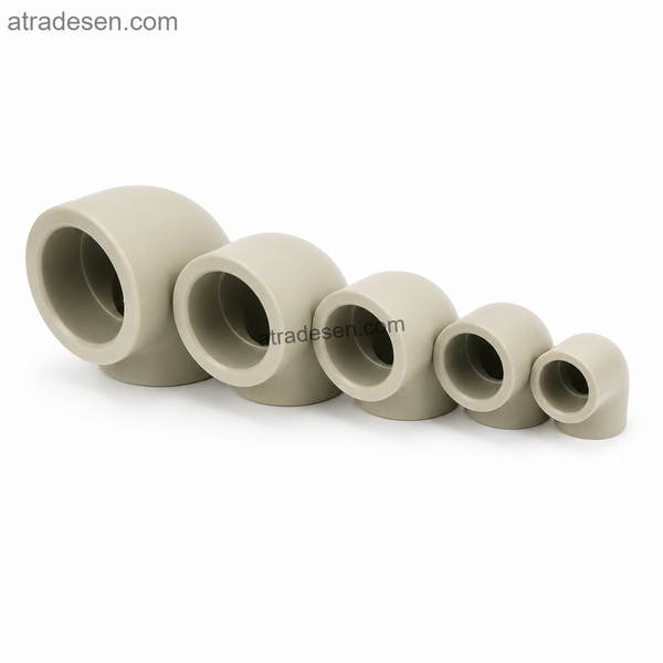S.H PPH 90-Degree Socket Fusion Elbow | S5 1.25MPa Chemical-Grade Hot-Melt Pipe Bend Joint (20mm - 110mm)