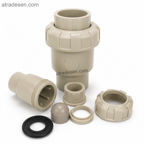 S.H PPH Ball Check Valve | S5 1.25MPa Chemical-Grade Hot-Melt Socket Fusion Single Union Non-Return Valve (20mm - 110mm)
