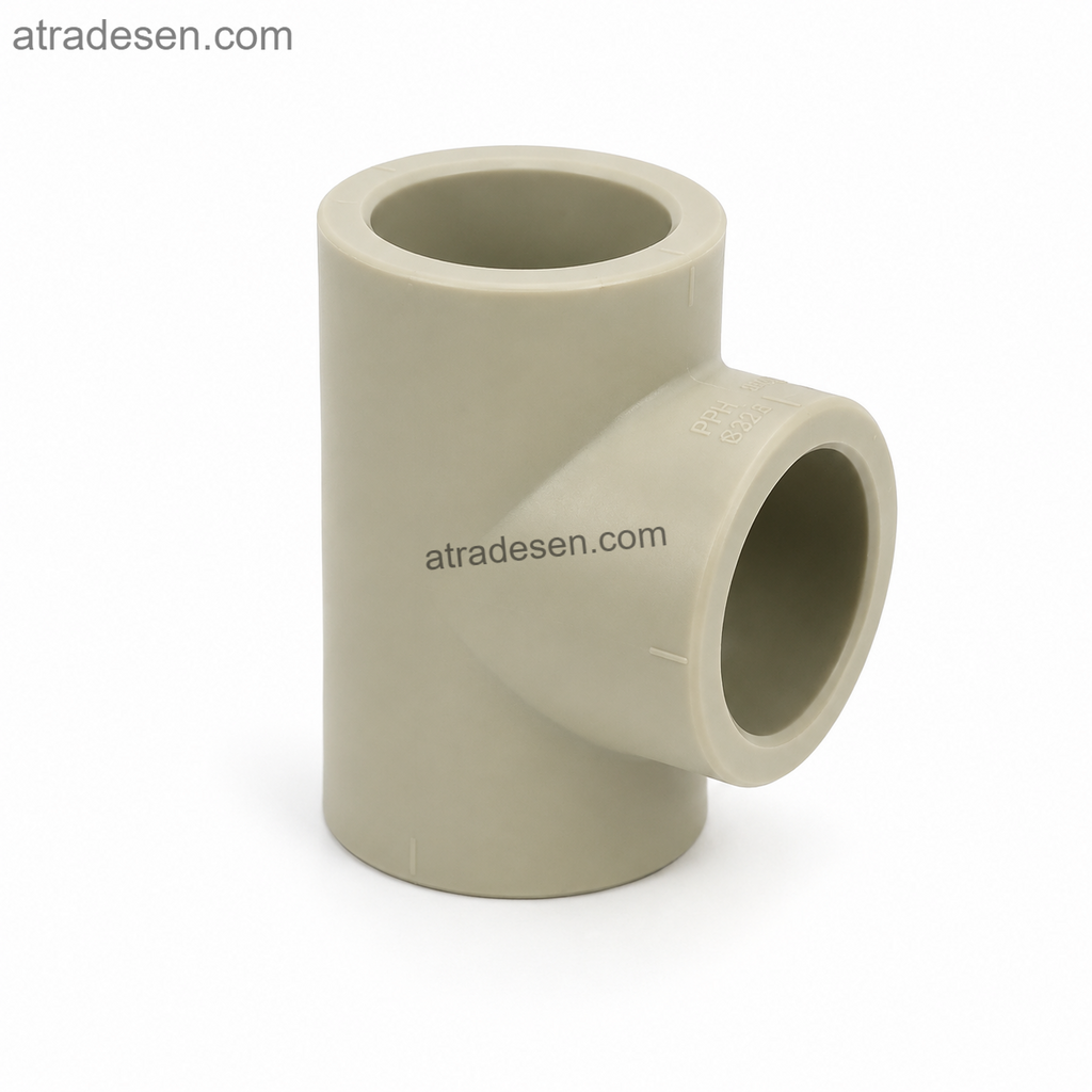 S.H PPH Equal Tee Fitting | S5 1.25MPa Chemical-Grade Hot-Melt Socket Fusion 3-Way Tee (20mm - 110mm)
