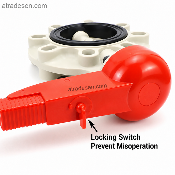 S.H PPH Manual Wafer Butterfly Valve | PP-GR S5 1.25MPa Chemical-Grade Flanged Lever Handle Throttle Valve (2