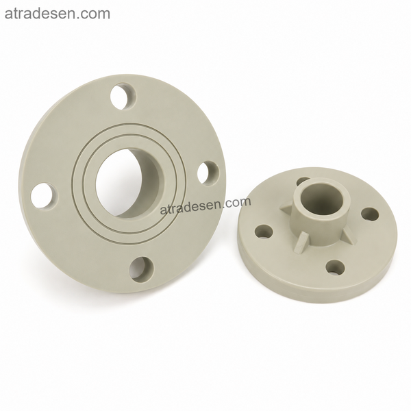 S.H PPH Socket Fusion One-Piece Flange with Gasket  PP S5 1.25MPa Chemical-Grade Gusseted Flange Adapter (20mm - 110mm)