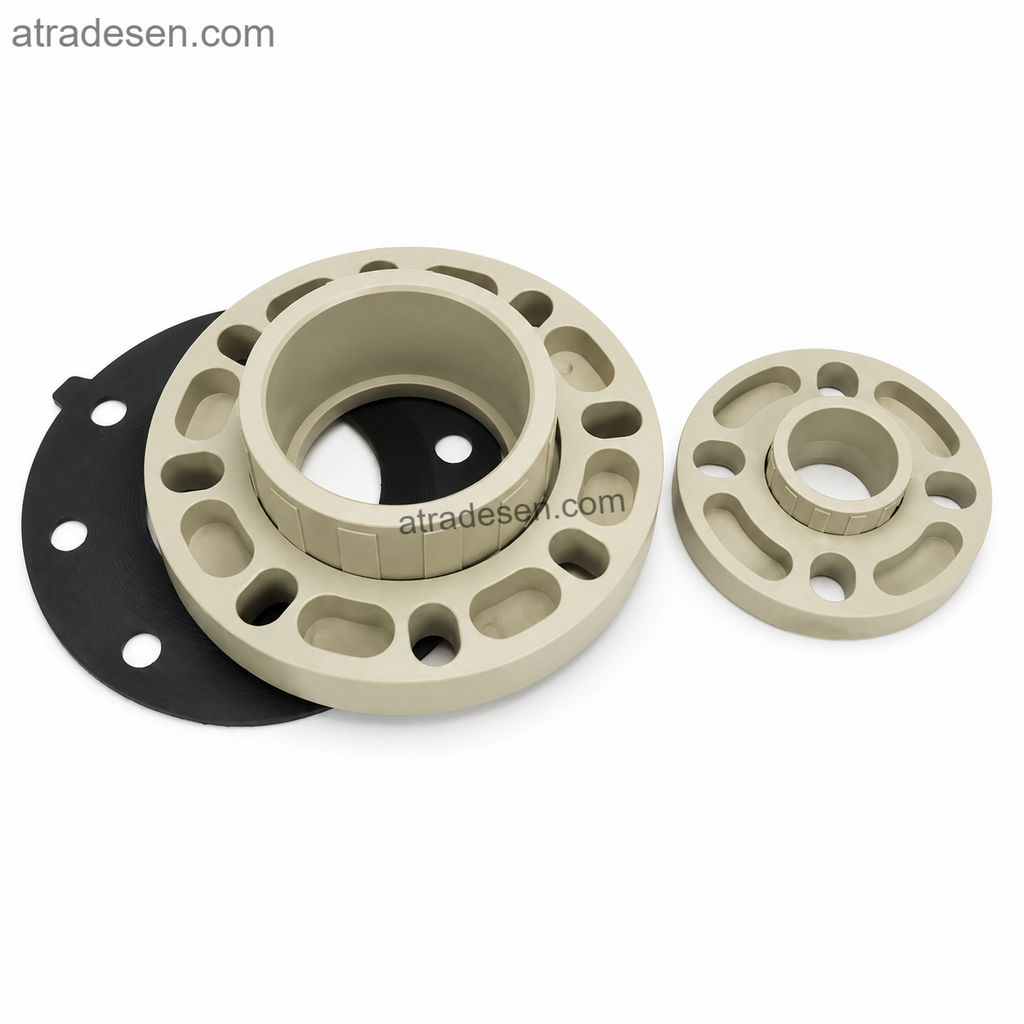 S.H PPH Socket Fusion Van Stone Flange with Gasket | PP S5 1.25MPa Chemical-Grade Loose Flange Joint (20mm - 225mm)