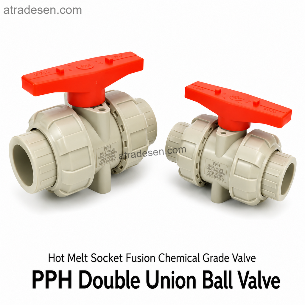 S.H PPH True Union Ball Valve | S5 1.25MPa Chemical-Grade Hot-Melt Socket Fusion Double Union Valve (20mm - 110mm)