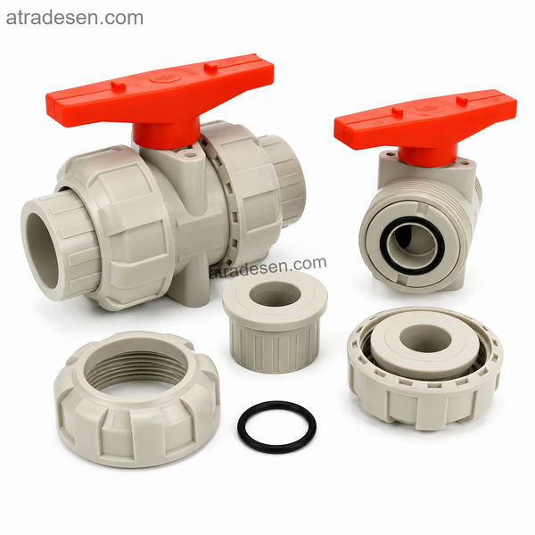 S.H PPH True Union Ball Valve | S5 1.25MPa Chemical-Grade Hot-Melt Socket Fusion Double Union Valve (20mm - 110mm)