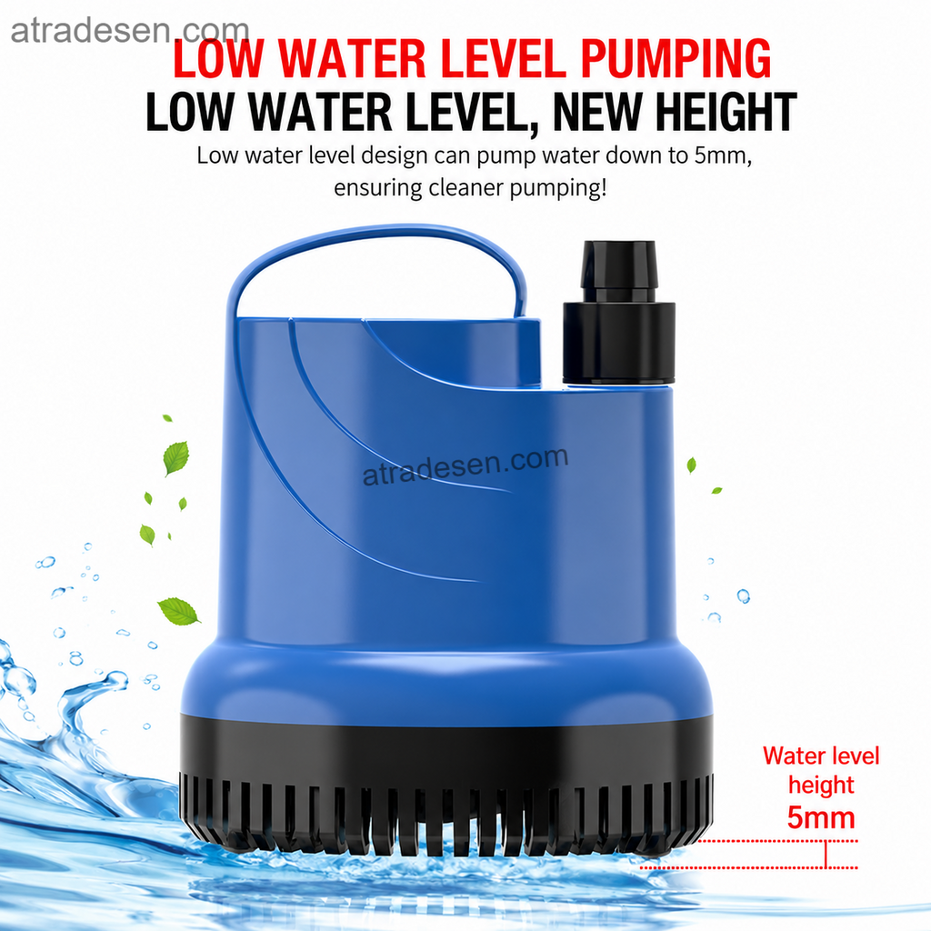 SUNSUN Ultra-Low 5mm Bottom Suction Water Pump (15W-80W) | Anti-Dry Burn Submersible Pump for Turtle Tanks & Sumps